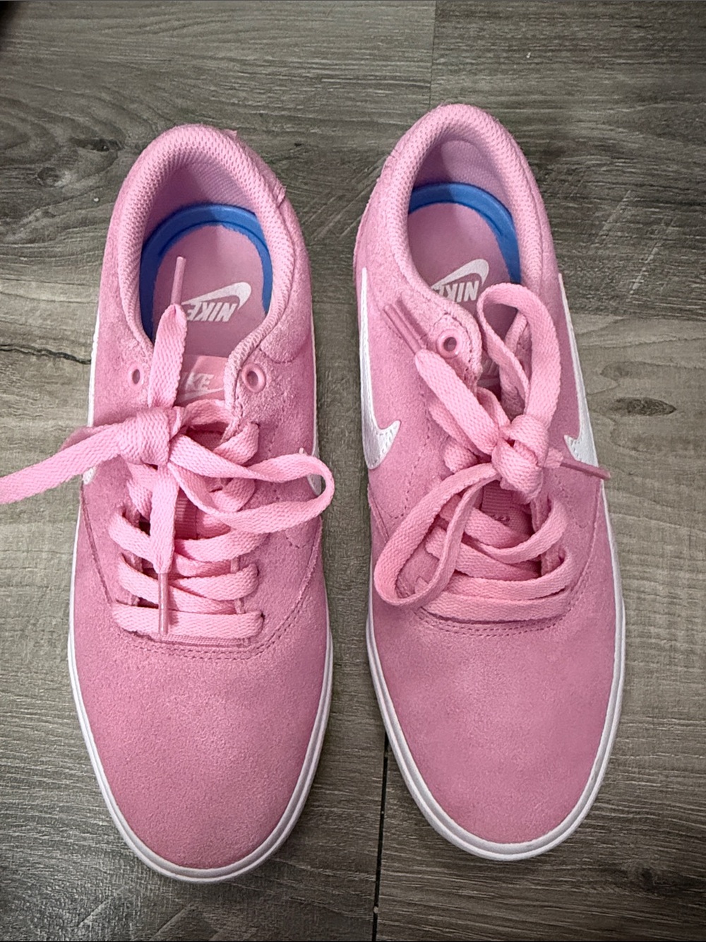 Nike Pink Suede Women's Sneakers with White Swoosh
